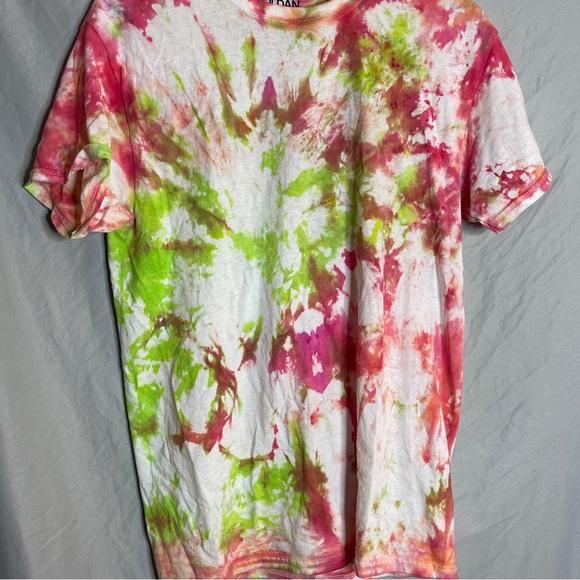 Gildan Red, Orange, and Green Tie Dye Shirt - Picture 10 of 10